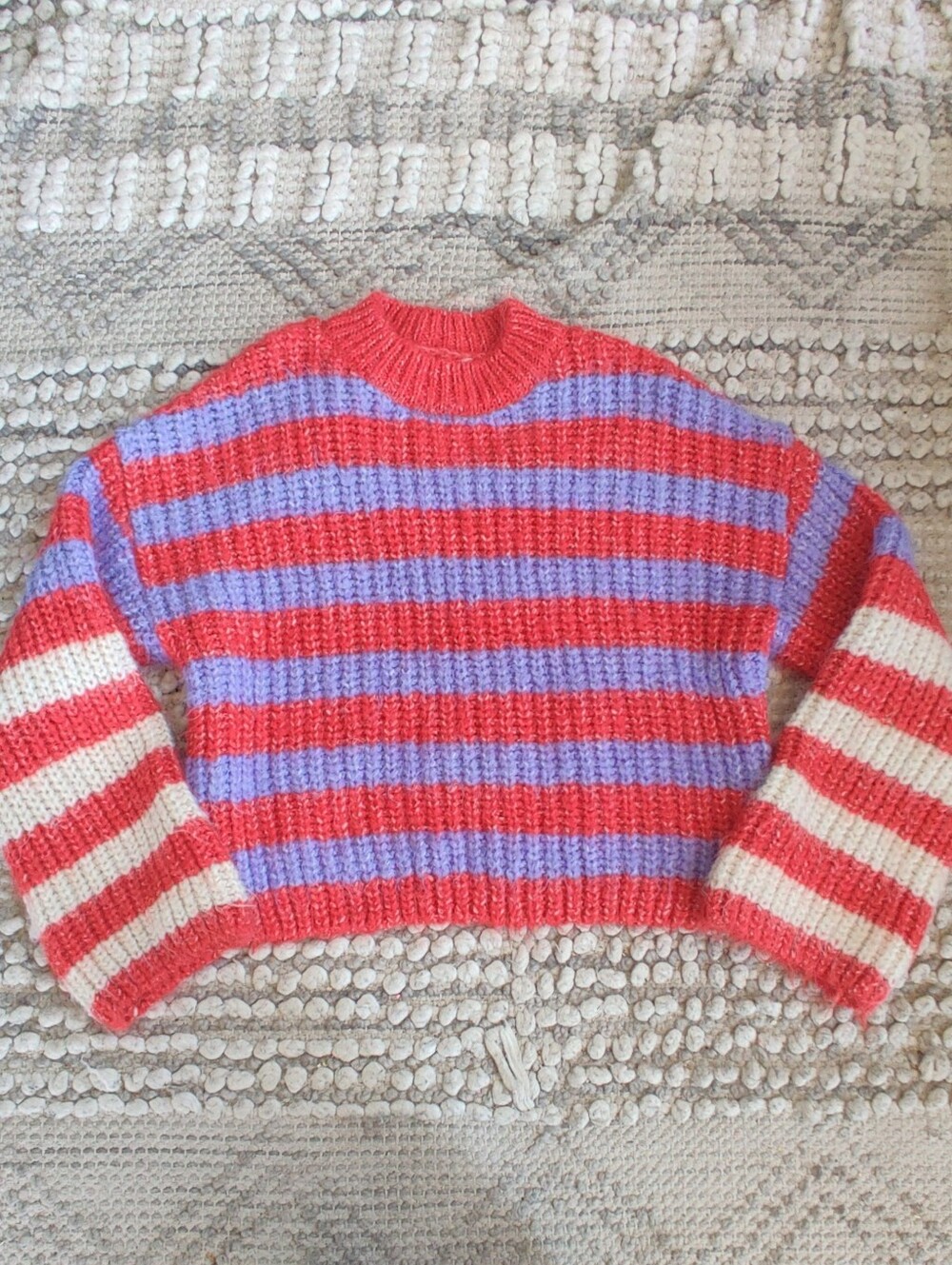 Zara Chunky Knit Striped Sweater Size Small - Picture 3 of 6